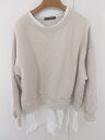 ◇ w closet ダブルクローゼット レイヤード チュニック 長袖 トレーナー サイズF ベージュ ホワイト系 レディース E 【中古】