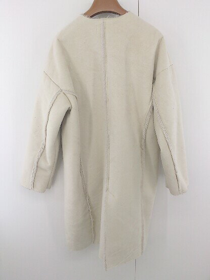 ◇ le.coeur blanc スウェード調 バックスリット 裏フェイクファー 長袖 コート サイズ38 ベージュ系 レディース E 【中古】