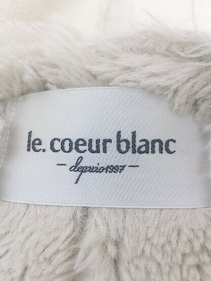 ◇ le.coeur blanc スウェード調 バックスリット 裏フェイクファー 長袖 コート サイズ38 ベージュ系 レディース E 【中古】