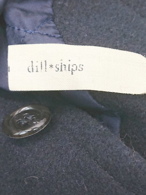 ◇ ◎ SHIPS シップス ウール混 無地 シンプル 秋冬 長袖 ピーコート サイズ38 ネイビー系 レディース P 【中古】