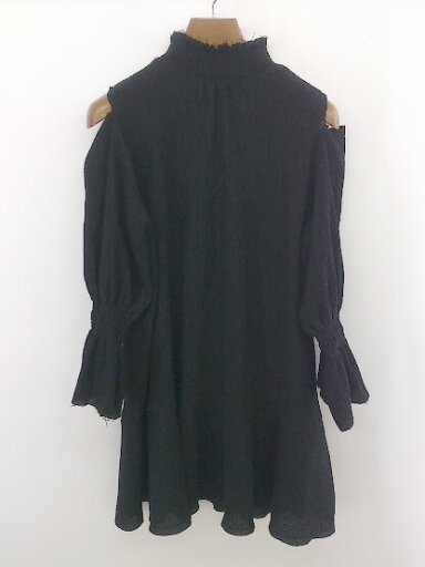 ◇ JEANASIS ジーナシス 肩開き シャーリング 長袖 ミニ ワンピース チュニック サイズF ブラック レディース E 【中古】 ◇ JEANASIS ジーナシス 肩開き シャーリング 長袖 ミニ ワンピース チュニック サイズF ブラック レディース E 【中古】