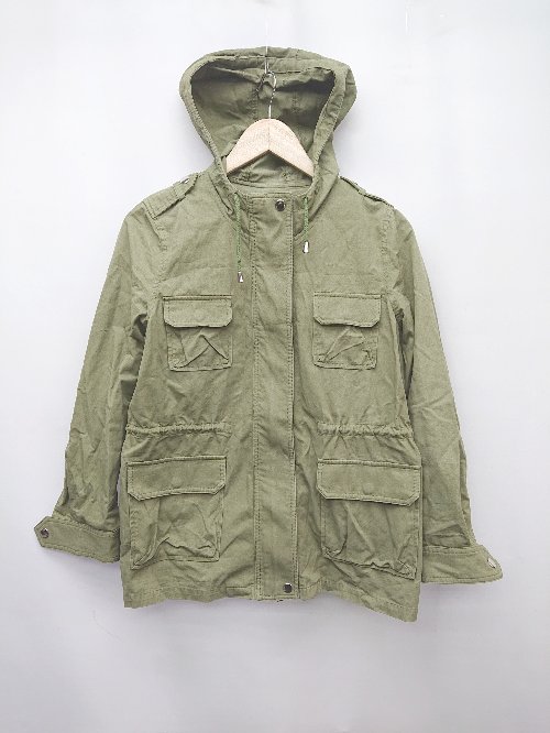 ◇ FngenuAnge 薄手 ジップアップ ミリタリー 長袖 パーカー ジャケット サイズ38 カーキ レディース P 【中古】