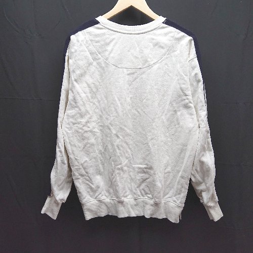 ◇ ORDINARYPEOPLE クルーネック プリント 肩ライン 長袖 スウェット トレーナー Sサイズ ホワイト レディース E 【中古】