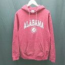 ◇ NCAA by KA inc プリント フード 裏起毛 シンプル 長袖 パーカー サイズS レッド系 メンズ E 【中古】