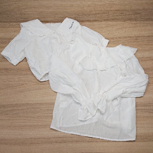 ◇ apres jour アプレジュール フロントボタン 襟 レーヨン混 シャツ ブラウス ブラウス サイズF ホワイト レディース E 【中古】