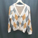 ◇ SHEIN シーイン フロントボタン Vネック アクリル 長袖 カーディガン サイズL ベージュ レディース メンズ E 【中古】