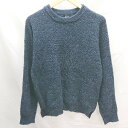 ◇ ILLS イルズ サイドスリット 無地 アクリル シンプル 長袖 ニットセーター サイズM ネイビー レディース メンズ E 【中古】