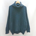 ◇ JEANASIS ジーナシス タートルネック 無地 アクリル混 長袖 ニット セーター サイズF ネイビー レディース メンズ E 【中古】