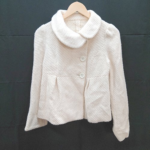 ◇ WILLSELECTION アンゴラ混 無地 フロントボタン 丸襟 長袖 ジャケット サイズ1 アイボリー レディース E 【中古】 ◇ WILLSELECTION アンゴラ混 無地 フロントボタン 丸襟 長袖 ジャケット サイズ1 アイボリー レディース E 【中古】