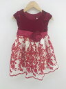 ◇ Jona Michelle キッズ ベビー服 チュール 刺繍 半袖 膝丈 ワンピース サイズ24M/2T レッド系 ホワイト系 レディース E 【中古】