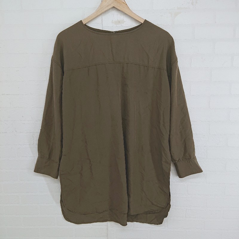 ◇ JEANASIS ジーナシス サイドスリット 長袖 チュニック サイズF カーキベージュ系 レディース E 【中古】