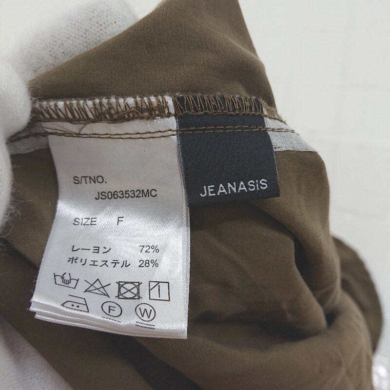 ◇ JEANASIS ジーナシス サイドスリット 長袖 チュニック サイズF カーキベージュ系 レディース E 【中古】