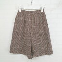 ◇ ◎ Wolsey チェック ウエストゴム ショートパンツ ブラウン ベージュ オレンジ レディース E 【中古】