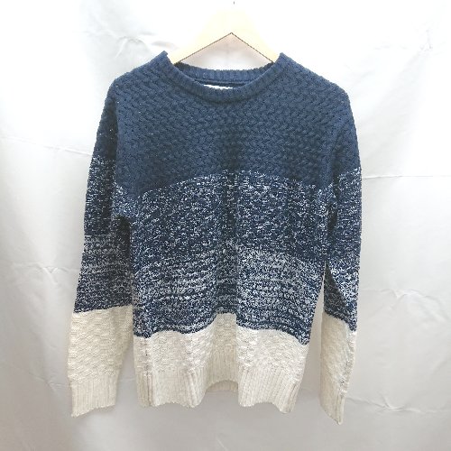 ◇ ikka イッカ クルーネック シンプル 長袖 ニット サイズL ブルー レディース E 【中古】