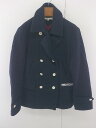 ■ TOMMY トミー ウール混 珍ストラップ 長袖 P コート サイズM ネイビー系 メンズ E 【中古】(4)