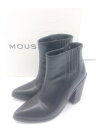 ◇ ◎ MOUSSY マウジー ヒール ショート サイドゴア レザー ブーツ サイズ S ブラック レディース E 【中古】