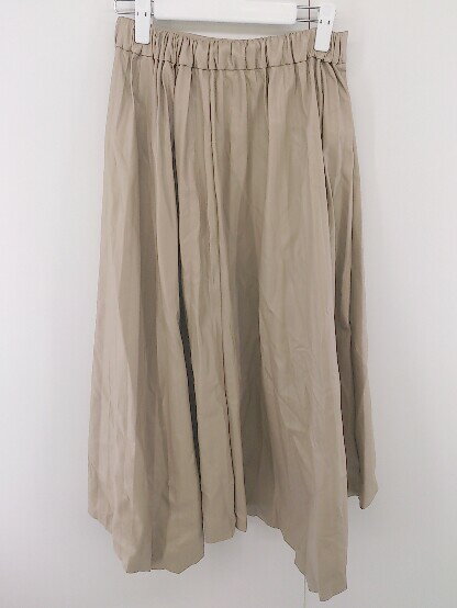 フクワウチの◇ who's who Chico フーズフーチコ フェイクレザー ロング プリーツ スカート サイズF ベージュ レディース E 【中古】｜アングル2
