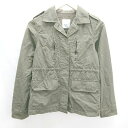 ◇ SHIPS シップス 胸ポケット シンプル ボタン ウエスト調節 長袖 ジャケット サイズ36 オリーブ系 レディース E 【中古】(4)