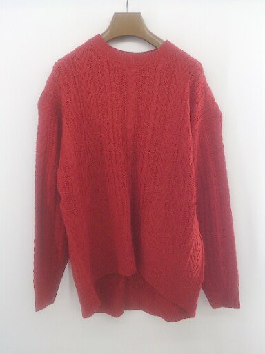 ◇ ◎ chocol raffine robe ケーブル 長袖 ニット チュニック サイズF レッド レディース E 【中古】 ◇ ◎ chocol raffine robe ケーブル 長袖 ニット チュニック サイズF レッド レディース E 【中古】