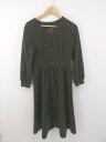 ◇ w closet ダブルクローゼット 長袖 膝下丈 ワンピース サイズF カーキ系 レディース E 【中古】(4)