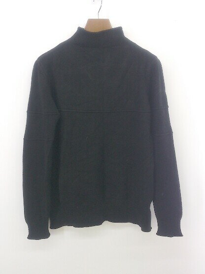 ◇ JUNOAH ジュノア ボトルネック 長袖 ニット カットソー ブラック レディース E 【中古】