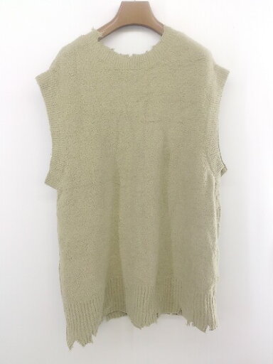 ◇ JEANASIS ジーナシス 前後2WAY クラッシュ ニット ベスト ジレ サイズF ライトグリーン系 レディース E 【中古】 ◇ JEANASIS ジーナシス 前後2WAY クラッシュ ニット ベスト ジレ サイズF ライトグリーン系 レディース E 【中古】