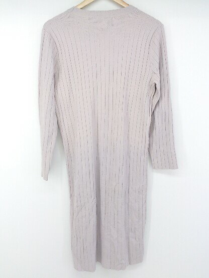 ◇ SAISON DE PAPILLON セゾンドパピヨン 長袖 膝下丈 ニットワンピース サイズL グレー系 レディース E 【中古】