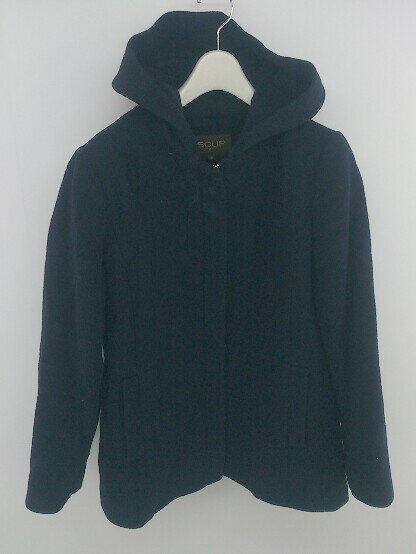 ◇ SOUP ジップアップ 長袖 コート サイズ9 ネイビー レディース E 【中古】