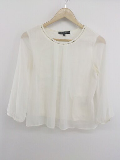 ◇ ketty ケティ 装飾パール シフォン 長袖 ブラウス カットソー サイズ2 ホワイト系 レディース E 【中古】 ◇ ketty ケティ 装飾パール シフォン 長袖 ブラウス カットソー サイズ2 ホワイト系 レディース E 【中古】