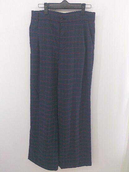 ◇ ZARA ザラ チェック タック スラックス パンツ サイズEUR M USA M MEX 28 ネイビー ピンク系 レディース E 【中古】