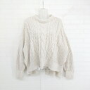 ◇ ViS ビス バックリボン ケーブル 長袖 ニット セーター サイズF アイボリー ベージュ系 レディース E 【中古】(4)