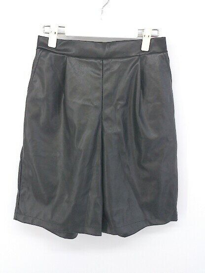 ◇ chocol raffine robe ショコラ フィネ ローブ フェイクレザー ショートパンツ サイズF ブラック レディース E 【中古】