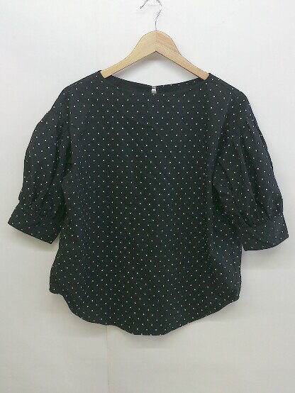 ◇ apart by lowrys ドット 水玉 七分袖 ブラウス カットソー サイズF ブラック ホワイト レディース メンズ P 【中古】