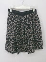 ◇ ◎ ●美品● Demi-Luxe BEAMS 総柄 膝丈 フレア スカート サイズ38 ブラック ベージュ レディース P 【中古】
