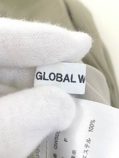 ◇ GLOBAL WORK グローバルワーク タック ワイド パンツ サイズF カーキ系 レディース P 【中古】