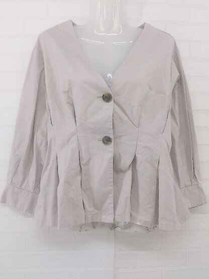 ◇ Simplicite シンプリシテェ ノーカラー 長袖 ジャケット ベージュ レディース P 【中古】