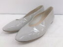 ◇ INTER-CHAUSSURES インター ショシュール ポインテッドトゥ フラットパンプス シューズ サイズ35 グレー レディース P 【中古】