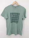 ◇ Reebok リーボック プリント 半袖 Tシャツ カットソー サイズL グリーン ホワイト系 レディース メンズ P 【中古】