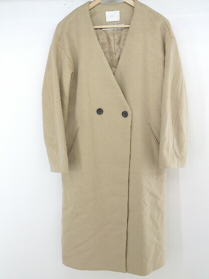 ◇ HARE ハレ 長袖 ノーカラー コート サイズM ベージュ レディース P 【中古】