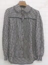 ◇ JUNOAH ジュノア チェック 長袖 シャツ ブラウス サイズM ブラック ホワイト系 レディース P 【中古】(4)