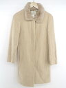 ◇ BEAUTY & YOUTH UNITED ARROWS ラビットファー ウール混 比翼 長袖 コート サイズS ライトベージュ レディース P 【中古】(4)