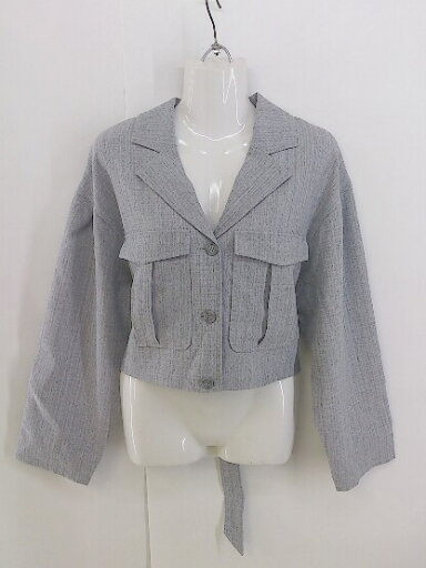 ◇ ◎ SHEL'TTER シェルター 長袖 クロップドジャケット サイズF グレー系 レディース P 【中古】 ◇ ◎ SHEL'TTER シェルター 長袖 クロップドジャケット サイズF グレー系 レディース P 【中古】