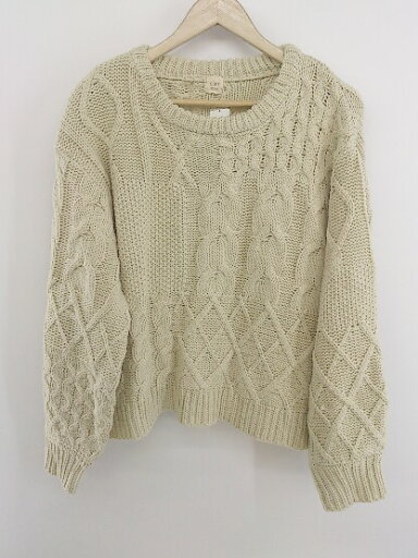 ◇ apres jour clair オーバーサイズ ケーブルニット 長袖 セーター サイズF ライトベージュ系 レディース P 【中古】 ◇ apres jour clair オーバーサイズ ケーブルニット 長袖 セーター サイズF ライトベージュ系 レディース P 【中古】