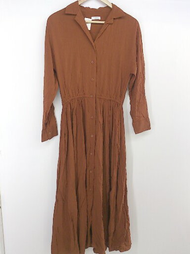 ◇ LOWRYS FARM ローリーズファーム レーヨン100% 開襟 長袖 ロング ワンピース サイズM ブラウン レディース P 【中古】 ◇ LOWRYS FARM ローリーズファーム レーヨン100% 開襟 長袖 ロング ワンピース サイズM ブラウン レディース P 【中古】