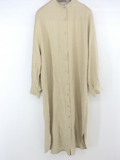 ◇ Discoat ディスコート サイドスリット 長袖 膝下丈 ワンピース サイズF ベージュ系 レディース P 【中古】