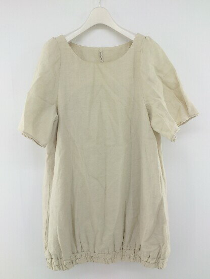 ◇ Atelier de conges payes リネン混 五分袖 チュニック ベージュ系 レディース P 【中古】