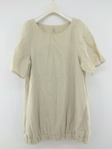 ◇ Atelier de conges payes リネン混 五分袖 チュニック ベージュ系 レディース P 【中古】