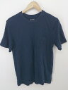 ◇ nano universe ナノ ユニバース ポケット 半袖 Tシャツ カットソー サイズL ネイビー メンズ P 【中古】