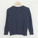 フクワウチで買える「◇ note et silence ノートエシロンス ケーブル編み 長袖 ニット セーター サイズF ネイビー レディース P 【中古】」の画像です。価格は328円になります。