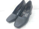 ◇ MOUSSY マウジー スクエアトゥ ヒール べっ甲 パンプス サイズ L ブラック レディース P 【中古】